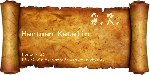 Hartman Katalin névjegykártya